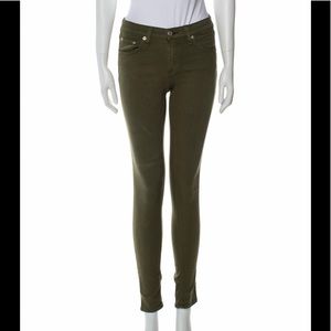 Rag and bone skinny jeans in olive green